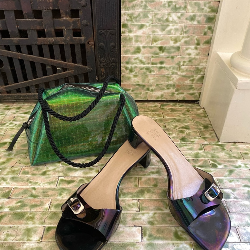 Maryam Nassir Zadeh zayna kitten heel slides, with belt!
Bag not included